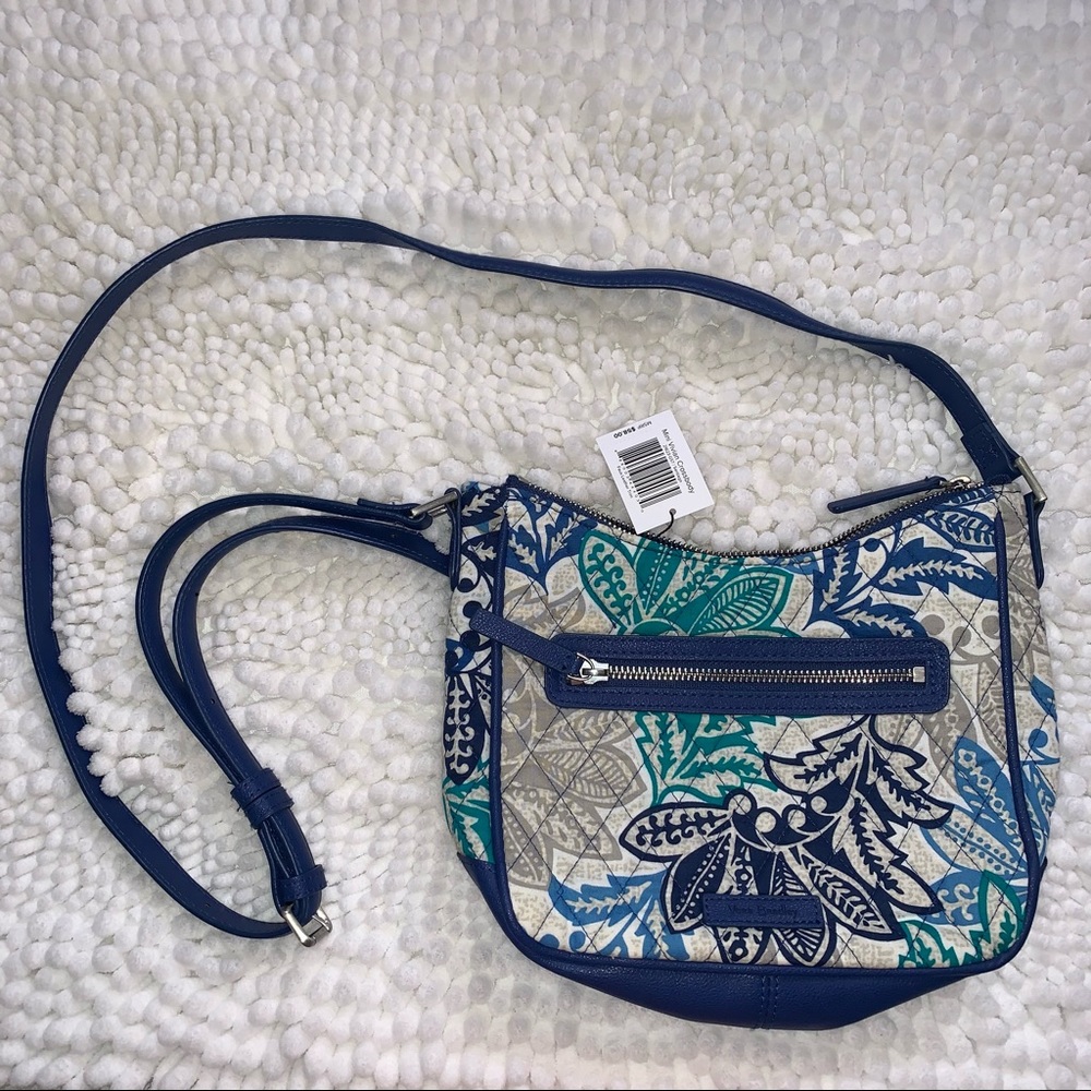 Vera Bradley Mini Vivian Santiago Quilted Faux Leather Trim Crossbody Bag NWT